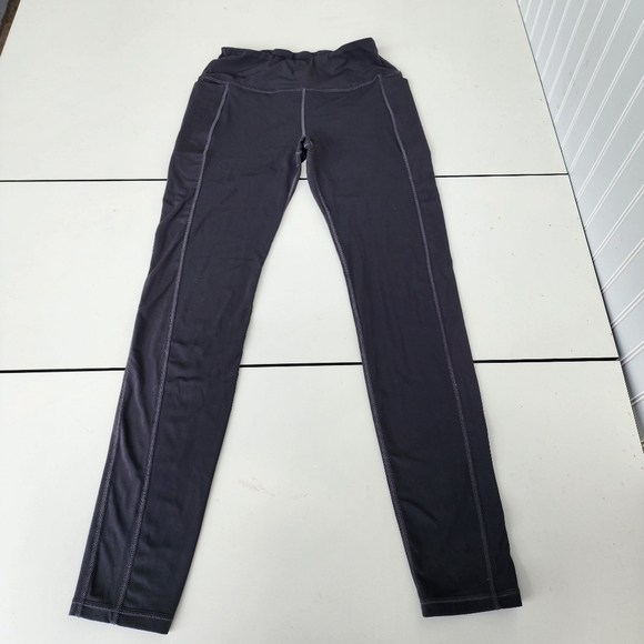 Pants - Women's  Full Length Yoga Lounge Leggings Stretch Charcoal Gray Sz S